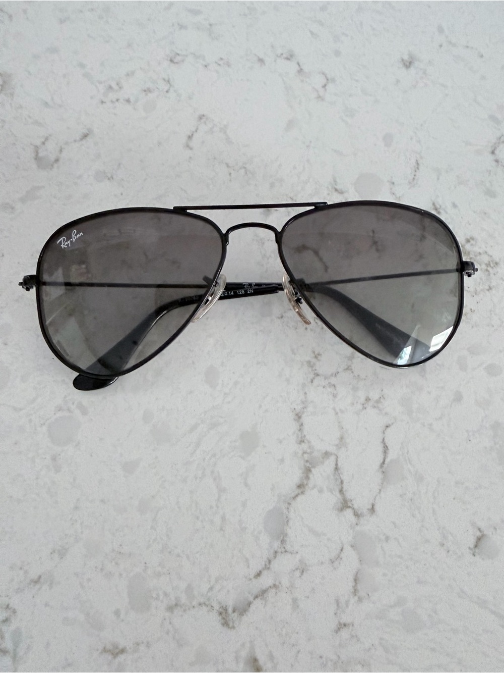 Ray-Ban Aviator Sunglasses in Black Frame with Gray Lenses